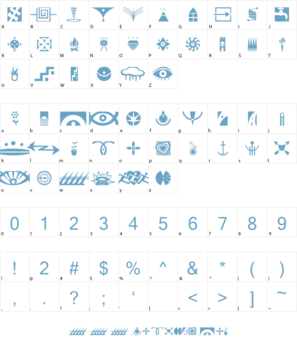Simbolos 1 Font Character
